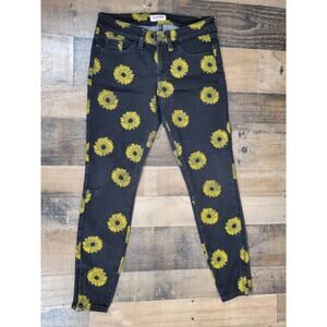 Guess Jeans Womens 27 Black Sunflower Ankle Zipper Pants Stretch Original Design